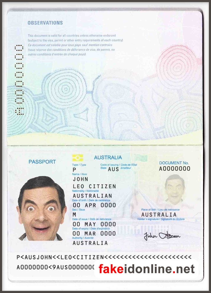 Australia Passport Template PSD V1